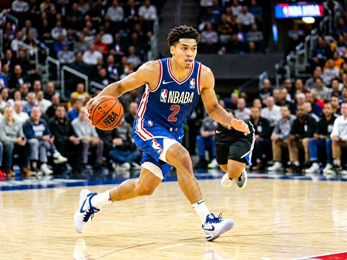 NBA篮球比赛中球员运球突破的精彩画面